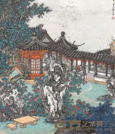 张晋 蓬莱馆 立轴 48×41cm